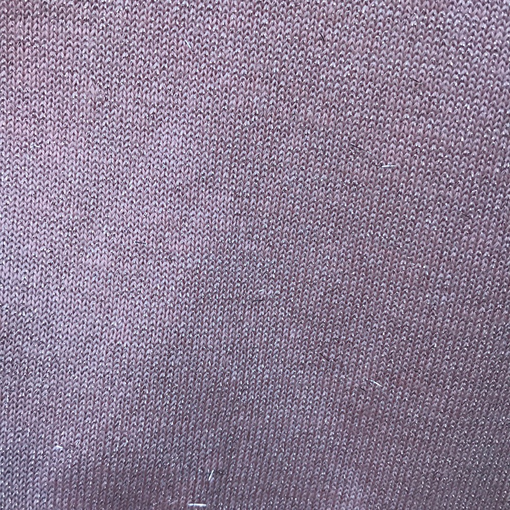 Villager Liz Claiborne Pink Metallic Acrylic Short Sleeves Sweater Women Small S